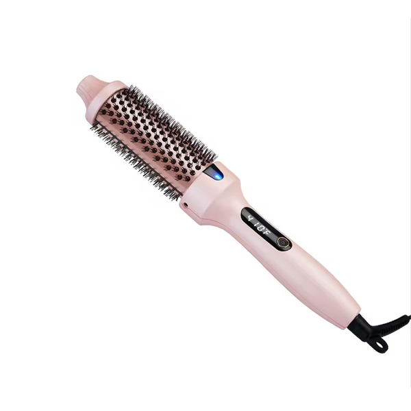 2025+Thermal Brush Curling Brush, Negative Ionic Heated Thermal Round Brush for Blowout Look, Curling & Straightener EU Plug